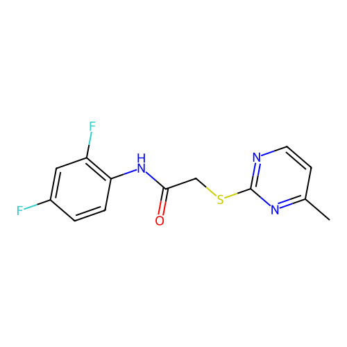N-(2,4-difluorophenyl)-2-(4-methylpyrimidin-2-yl)sulfanylacetamide structure
