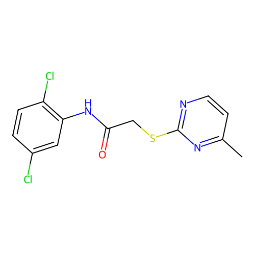 N-(2,5-dichlorophenyl)-2-(4-methylpyrimidin-2-yl)sulfanylacetamide structure