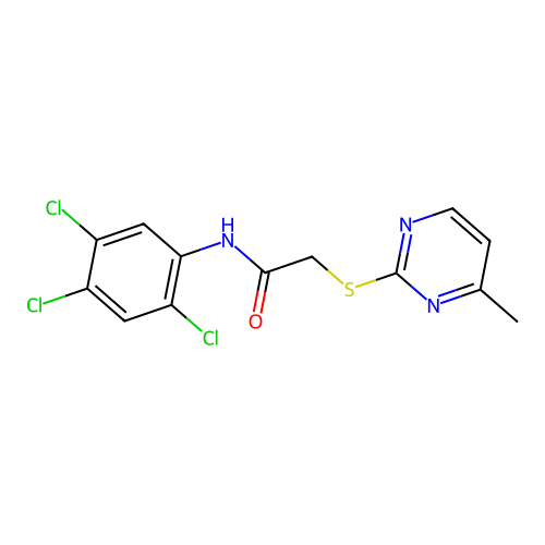2-(4-methylpyrimidin-2-yl)sulfanyl-N-(2,4,5-trichlorophenyl)acetamide structure