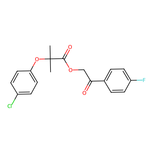 2-(4-Fluorophenyl)-2-oxoethyl 2-(4-chlorophenoxy)-2-methylpropanoate structure