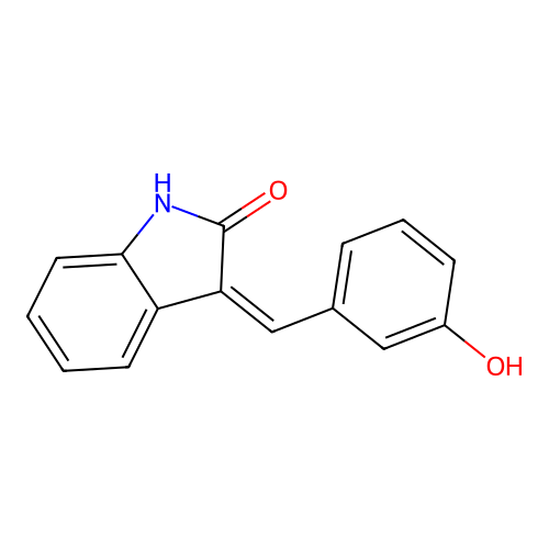 3-[(3-hydroxyphenyl)methylidene]-1H-indol-2-one structure