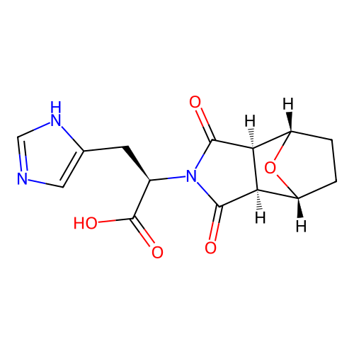 (2R)-2-[(3aR,4S,7R,7aS)-1,3-Dioxooctahydro-2H-4,7-epoxyisoindol-2-yl]-3-(1H-imidazol-5-yl)propanoic acid structure