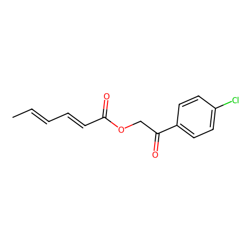 [2-(4-Chlorophenyl)-2-oxoethyl] hexa-2,4-dienoate structure