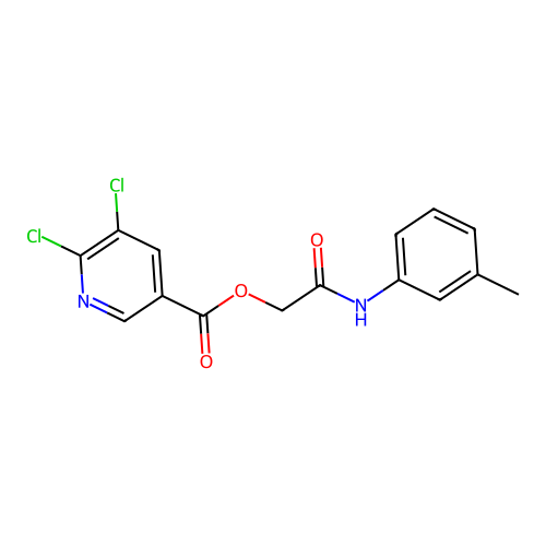 [2-(3-Methylanilino)-2-oxoethyl] 5,6-dichloropyridine-3-carboxylate structure