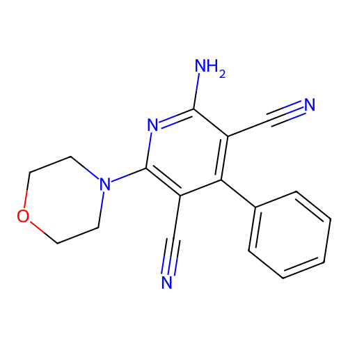 2-Amino-6-morpholin-4-yl-4-phenylpyridine-3,5-dicarbonitrile structure