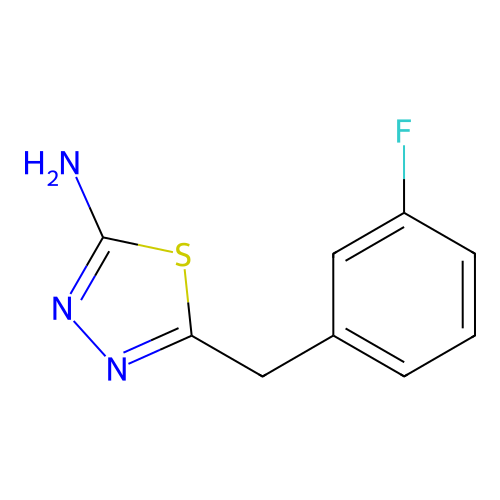 5-[(3-Fluorophenyl)methyl]-1,3,4-thiadiazol-2-amine structure