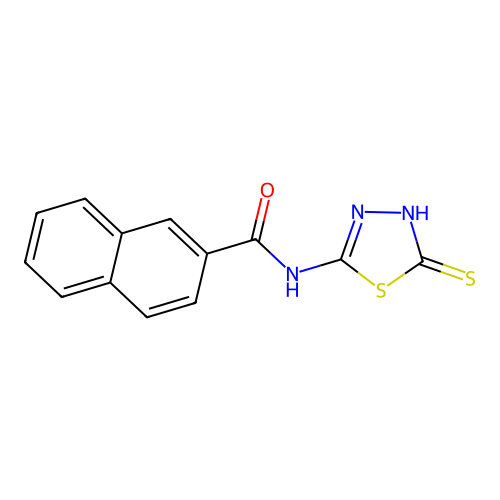 N-(2-sulfanylidene-3H-1,3,4-thiadiazol-5-yl)naphthalene-2-carboxamide structure