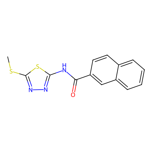 N-(5-(methylthio)-1,3,4-thiadiazol-2-yl)-2-naphthamide structure