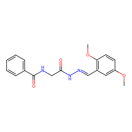(E)-N-(2-(2-(2,5-dimethoxybenzylidene)hydrazinyl)-2-oxoethyl)benzamide structure