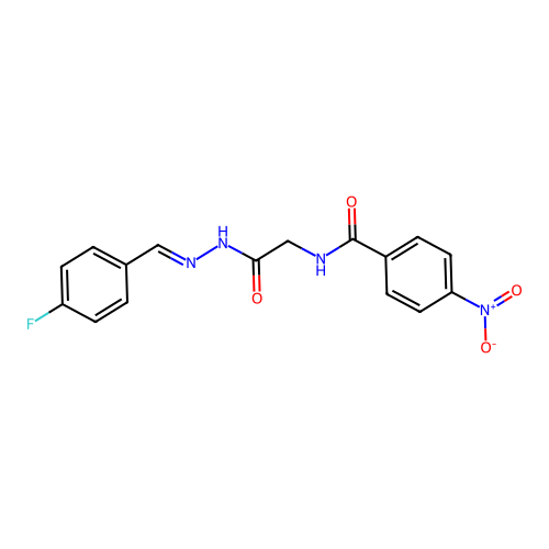 (E)-N-(2-(2-(4-fluorobenzylidene)hydrazinyl)-2-oxoethyl)-4-nitrobenzamide structure