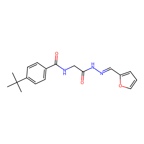 (E)-4-(tert-butyl)-N-(2-(2-(furan-2-ylmethylene)hydrazinyl)-2-oxoethyl)benzamide structure