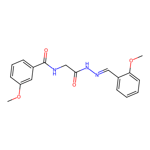 (E)-3-methoxy-N-(2-(2-(2-methoxybenzylidene)hydrazinyl)-2-oxoethyl)benzamide structure