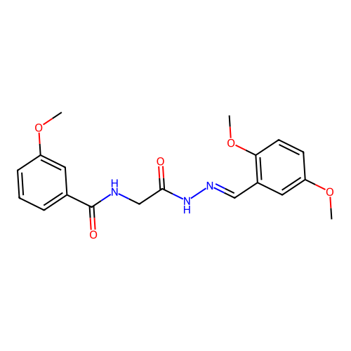 (E)-N-(2-(2-(2,5-dimethoxybenzylidene)hydrazinyl)-2-oxoethyl)-3-methoxybenzamide structure