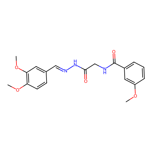 (E)-N-(2-(2-(3,4-dimethoxybenzylidene)hydrazinyl)-2-oxoethyl)-3-methoxybenzamide structure