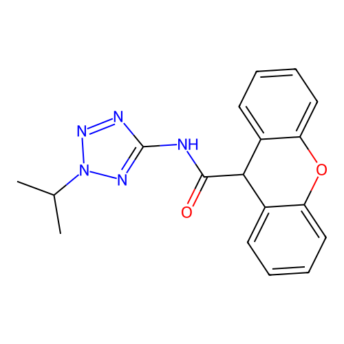9H-Xanthene-9-carboxamide, N-[2-(1-methylethyl)-2H-tetrazol-5-yl]- structure