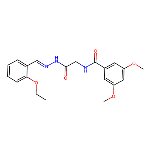 (E)-N-(2-(2-(2-ethoxybenzylidene)hydrazinyl)-2-oxoethyl)-3,5-dimethoxybenzamide structure