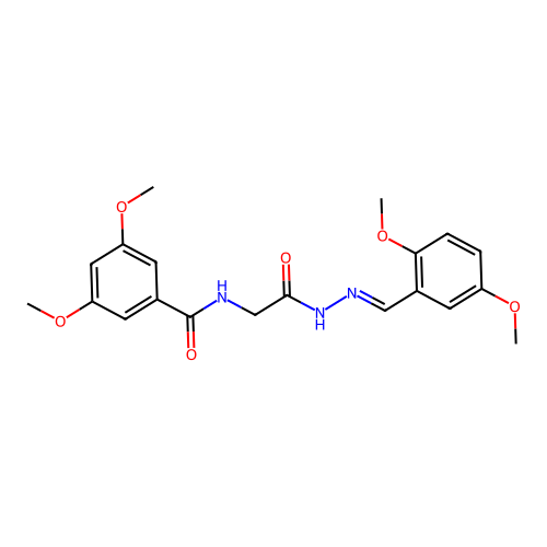 N-({N'-[(1E)-(2,5-dimethoxyphenyl)methylidene]hydrazinecarbonyl}methyl)-3,5-dimethoxybenzamide structure