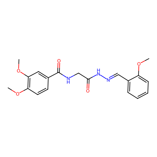 3,4-Dimethoxy-N-(2-(2-(2-methoxybenzylidene)hydrazino)-2-oxoethyl)benzamide structure