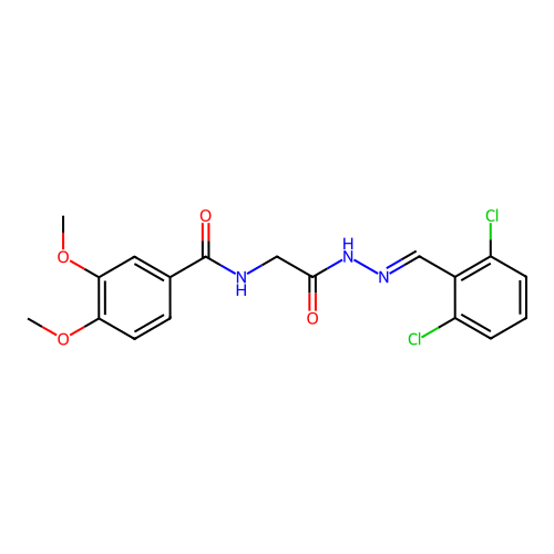 N-(2-(2-(2,6-Dichlorobenzylidene)hydrazino)-2-oxoethyl)-3,4-dimethoxybenzamide structure