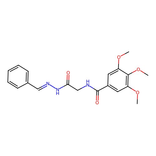 N-(2-(2-Benzylidenehydrazino)-2-oxoethyl)-3,4,5-trimethoxybenzamide structure