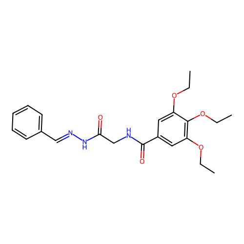 (E)-N-(2-(2-benzylidenehydrazinyl)-2-oxoethyl)-3,4,5-triethoxybenzamide structure