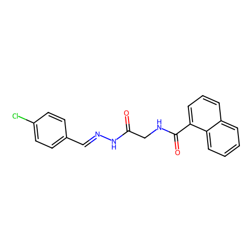 N-({N'-[(1E)-(4-chlorophenyl)methylidene]hydrazinecarbonyl}methyl)naphthalene-1-carboxamide structure