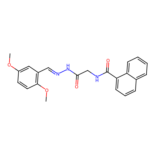 (E)-N-(2-(2-(2,5-dimethoxybenzylidene)hydrazinyl)-2-oxoethyl)-1-naphthamide structure