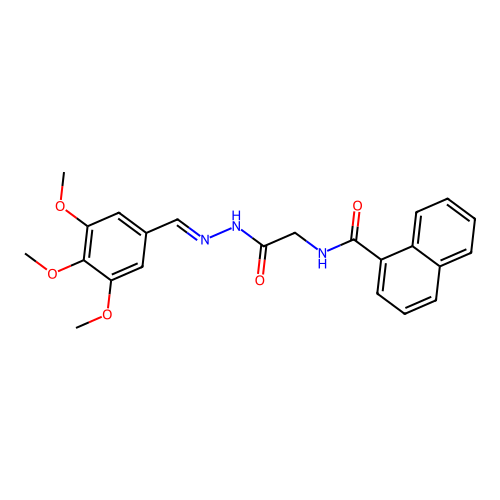 (E)-N-(2-oxo-2-(2-(3,4,5-trimethoxybenzylidene)hydrazinyl)ethyl)-1-naphthamide structure