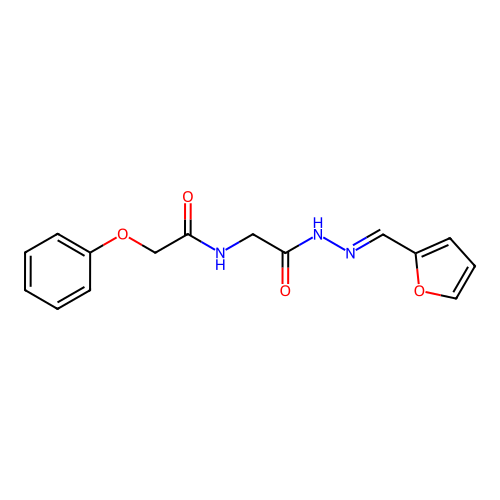 (E)-N-(2-(2-(furan-2-ylmethylene)hydrazinyl)-2-oxoethyl)-2-phenoxyacetamide structure
