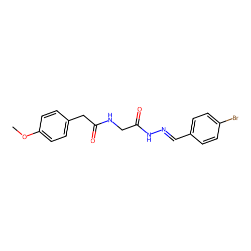 (E)-N-(2-(2-(4-bromobenzylidene)hydrazinyl)-2-oxoethyl)-2-(4-methoxyphenyl)acetamide structure