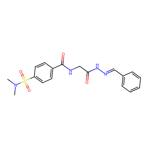 (E)-N-(2-(2-benzylidenehydrazinyl)-2-oxoethyl)-4-(N,N-dimethylsulfamoyl)benzamide structure