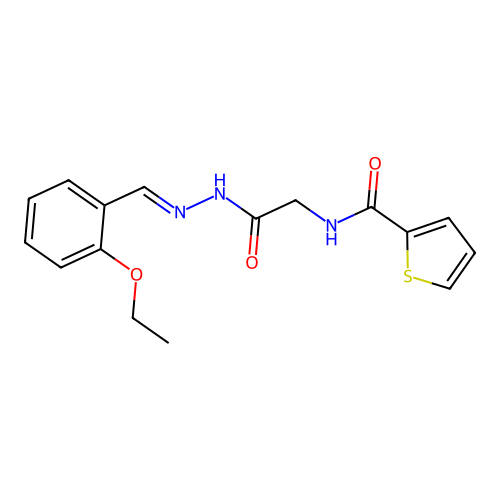 (E)-N-(2-(2-(2-ethoxybenzylidene)hydrazinyl)-2-oxoethyl)thiophene-2-carboxamide structure