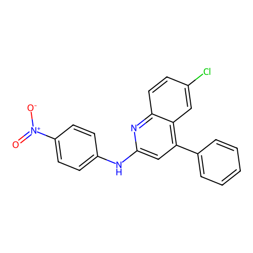 6-chloro-N-(4-nitrophenyl)-4-phenylquinolin-2-amine structure