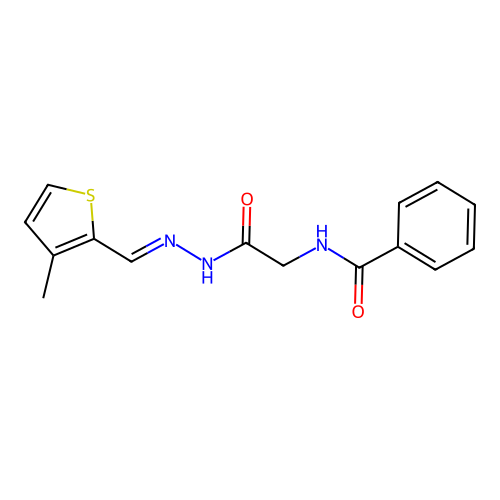 (E)-N-(2-(2-((3-methylthiophen-2-yl)methylene)hydrazinyl)-2-oxoethyl)benzamide structure