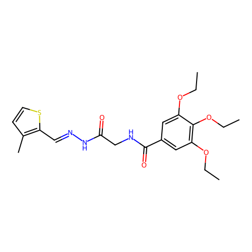 3,4,5-triethoxy-N-({N'-[(1E)-(3-methylthiophen-2-yl)methylidene]hydrazinecarbonyl}methyl)benzamide structure