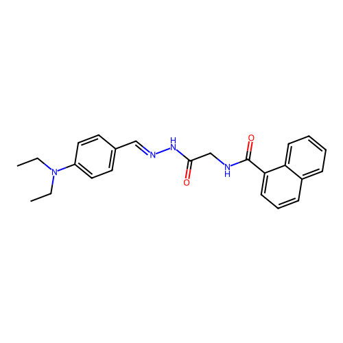 (E)-N-(2-(2-(4-(diethylamino)benzylidene)hydrazinyl)-2-oxoethyl)-1-naphthamide structure