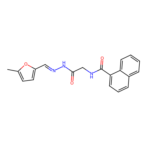 N-(2-(2-((5-Methyl-2-furyl)methylene)hydrazino)-2-oxoethyl)-1-naphthamide structure