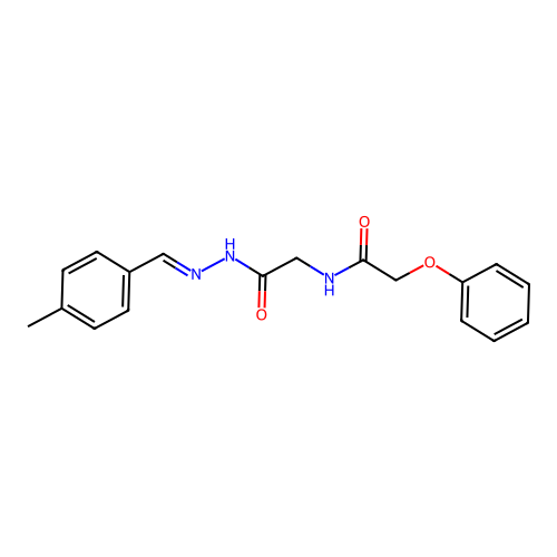 N-({N'-[(1E)-(4-methylphenyl)methylidene]hydrazinecarbonyl}methyl)-2-phenoxyacetamide structure