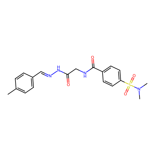 4-(dimethylsulfamoyl)-N-({N'-[(1E)-(4-methylphenyl)methylidene]hydrazinecarbonyl}methyl)benzamide structure