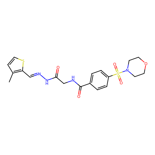 (E)-N-(2-(2-((3-methylthiophen-2-yl)methylene)hydrazinyl)-2-oxoethyl)-4-(morpholinosulfonyl)benzamide structure