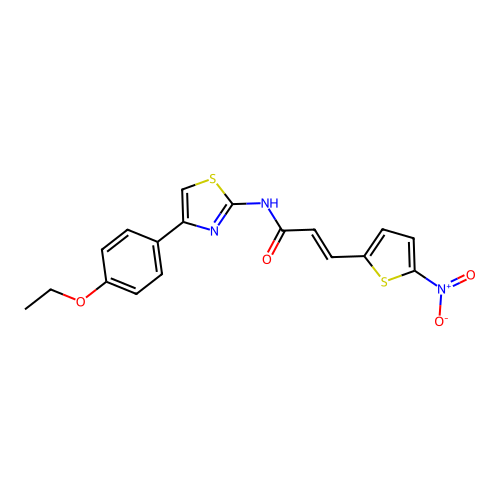 (E)-N-(4-(4-ethoxyphenyl)thiazol-2-yl)-3-(5-nitrothiophen-2-yl)acrylamide structure