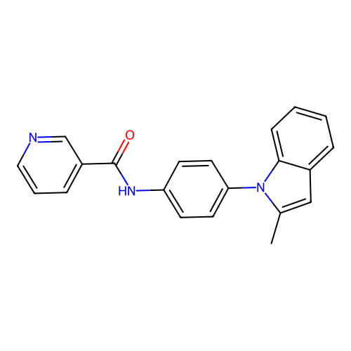 3-Pyridinecarboxamide, N-[4-(2-methyl-1H-indol-1-yl)phenyl]- structure