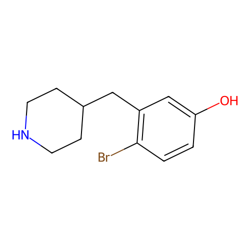4-Bromo-3-[(piperidin-4-yl)methyl]phenol structure