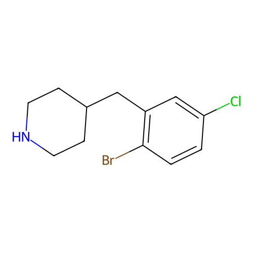 4-[(2-Bromo-5-chlorophenyl)methyl]piperidine structure