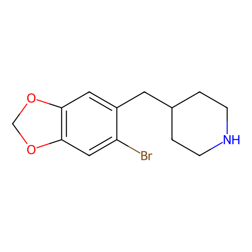 4-[(6-Bromo-1,3-benzodioxol-5-yl)methyl]piperidine structure