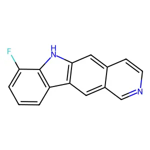 7-fluoro-6H-pyrido[4,3-b]carbazole structure