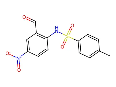 N-(2-formyl-4-nitrophenyl)-4-methylbenzenesulfonamide structure