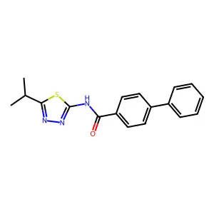 4-phenyl-N-(5-propan-2-yl-1,3,4-thiadiazol-2-yl)benzamide structure