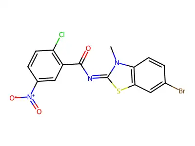 (E)-N-(6-bromo-3-methylbenzo[d]thiazol-2(3H)-ylidene)-2-chloro-5-nitrobenzamide structure