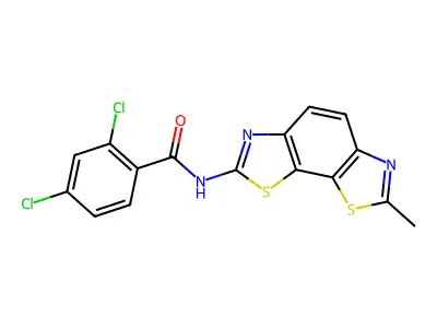 2,4-dichloro-N-(7-methyl-[1,3]thiazolo[4,5-g][1,3]benzothiazol-2-yl)benzamide structure